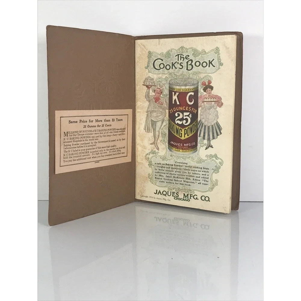 The Cook's Book KC Baking Powder Recipe Book 1916 Booklet Jacques MFG Chicago